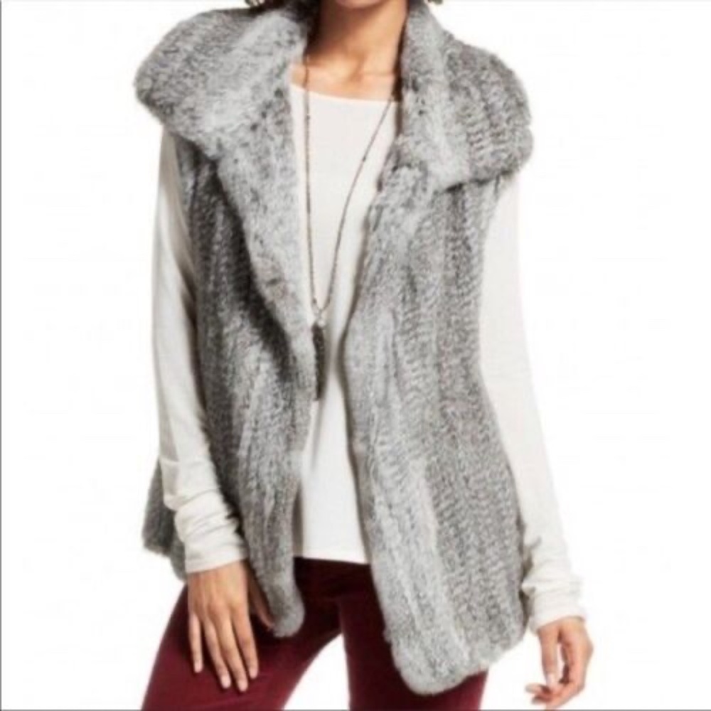 Calypso St. Barth Kiesza Grey Fur Vest Small